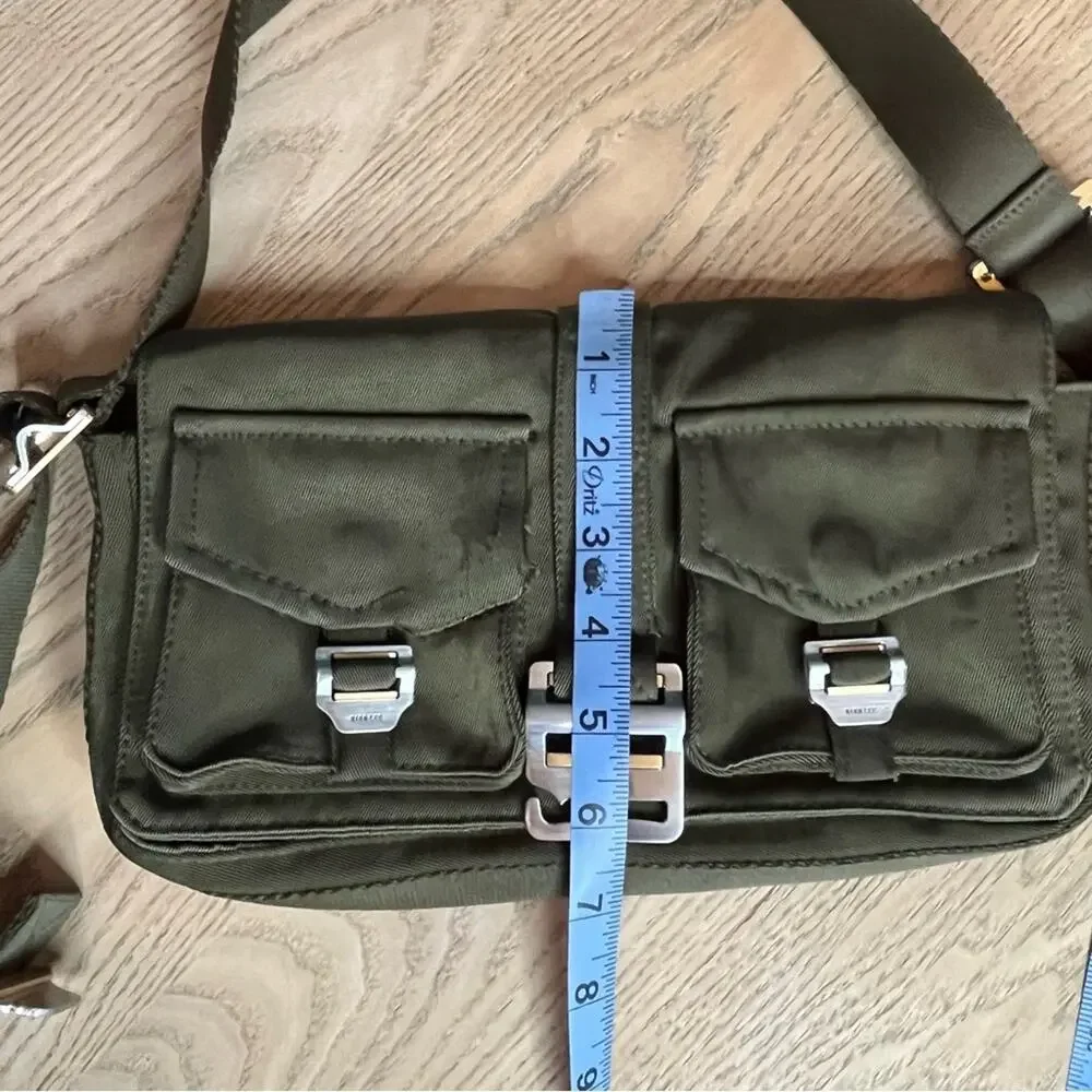 Dion Lee Utility Shoulder Bag Olive Green Twill Cargo Pockets Nylon Strap Y2K